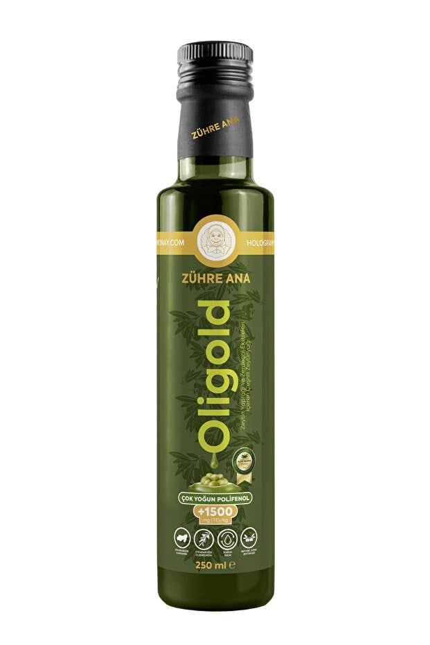 Zühre Ana Oligold Soğuk Sıkım 1500 Ultra Yüksek Polifenollü Naturel Sızma Zeytinyağı 250 Ml