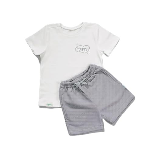 Zuppers 2li Organik Pamuk T-Shirt Şort Takım(0-4 Yaş) - Duman Gri - 1-2 Yaş