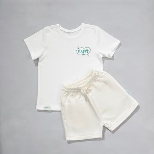 Zuppers 2li Organik Pamuk T-Shirt Şort Takım(0-4 Yaş) - Ekru - 3-4 Yaş