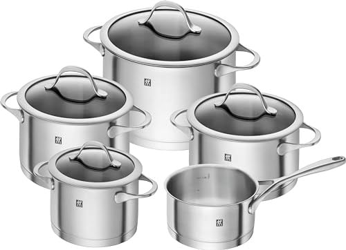 Zwilling Essence Tencere Seti, Paslanmaz Çelik ve Cam, 5 Parça, Gümüş Rengi