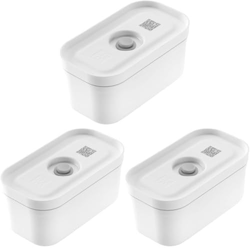 Zwilling Fresh & Save Vakumlu Yemek Taşıma Kabı, S, Plastik, Beyaz-Gri 3lü paket
