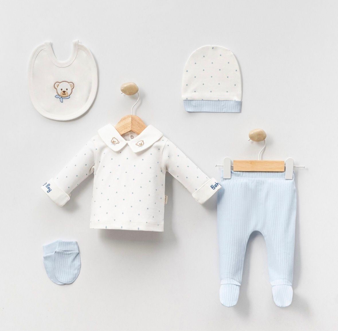 Baby Boy Nakışlı 0-3 Ay 5'li Set