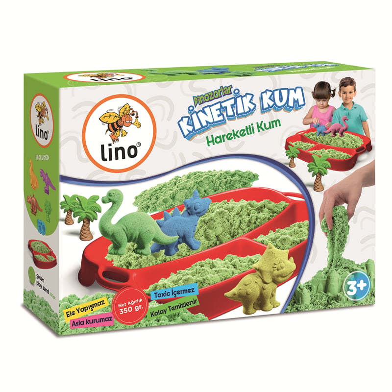 LİNO KİNETİK KUM SETİ DİNAZORLAR (350 GR KUM+TEPSİ+6 KALIP)