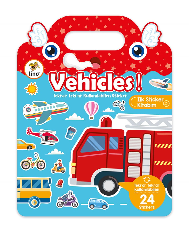 LİNO TEKRAR TEKRAR KULLANILABİLEN İLK STİCKER KİTABIM VEHICLES