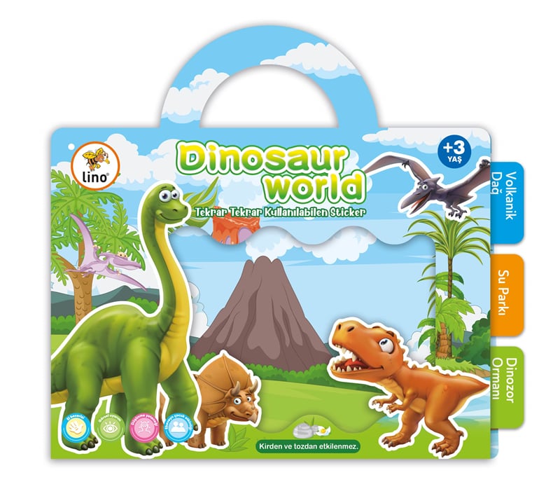 LİNO TEKRAR TEKRAR KULLANILABİLEN STICKER DINOSAUR WORLD