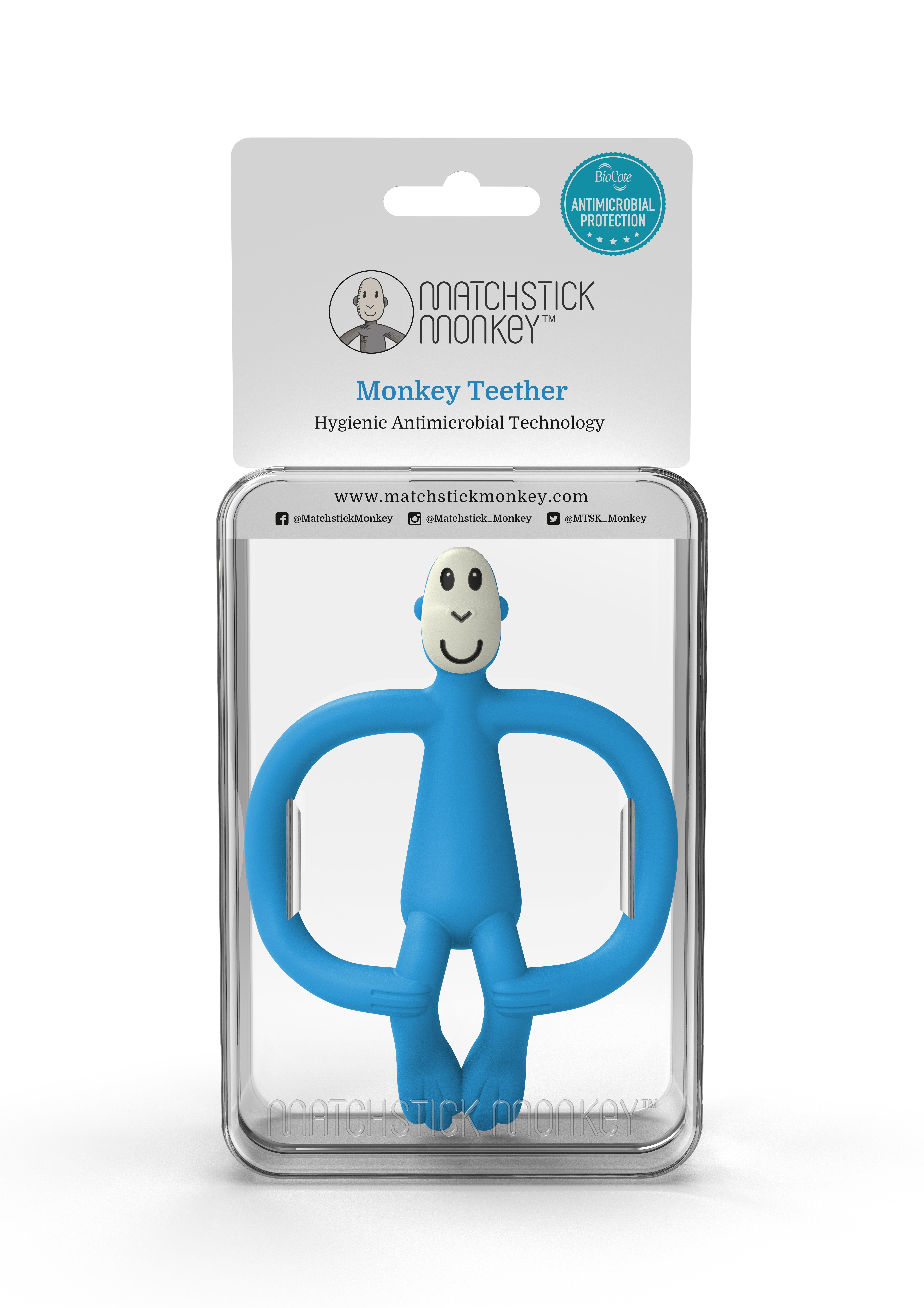 Matchstick Monkey Silikon Diş Kaşıyıcı/ Monkey (Acik mavi)