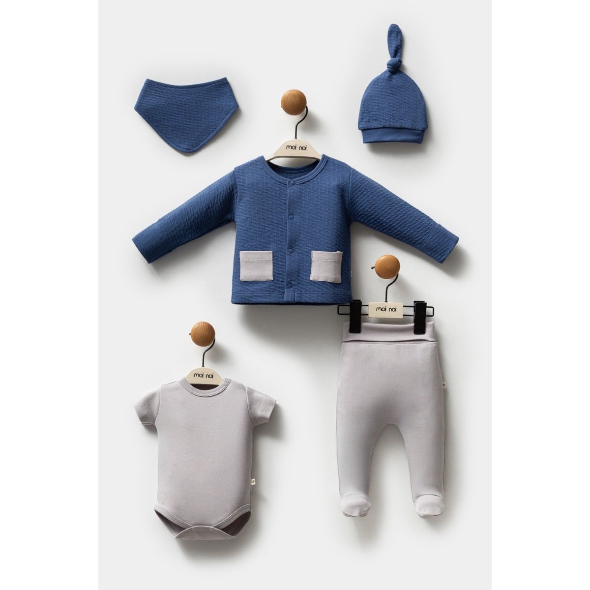 Moi Noi Navy Blue 5'li Set 0-3 Ay
