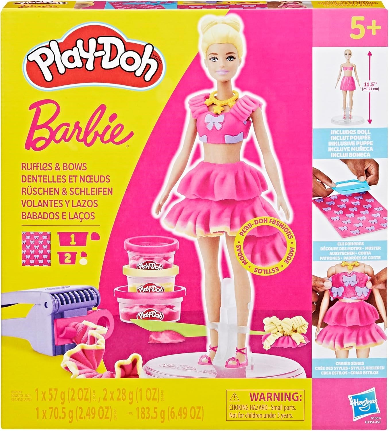 play doh barbie ruffles and bows