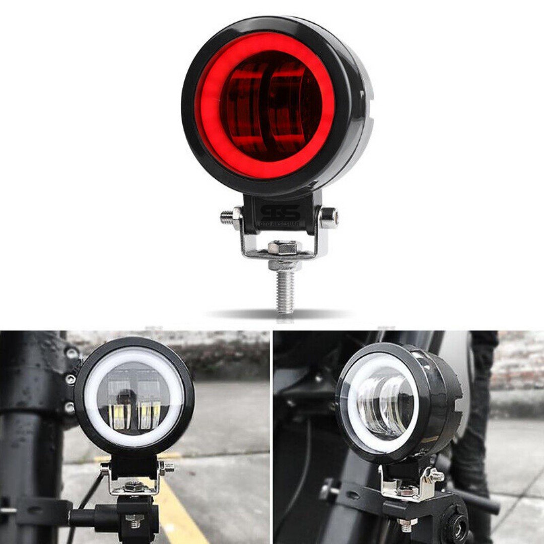 Angel Motosiklet Led Sis Farı 1 Adet Kırmızı 12v Off Road Led Tepe Sis Lambası