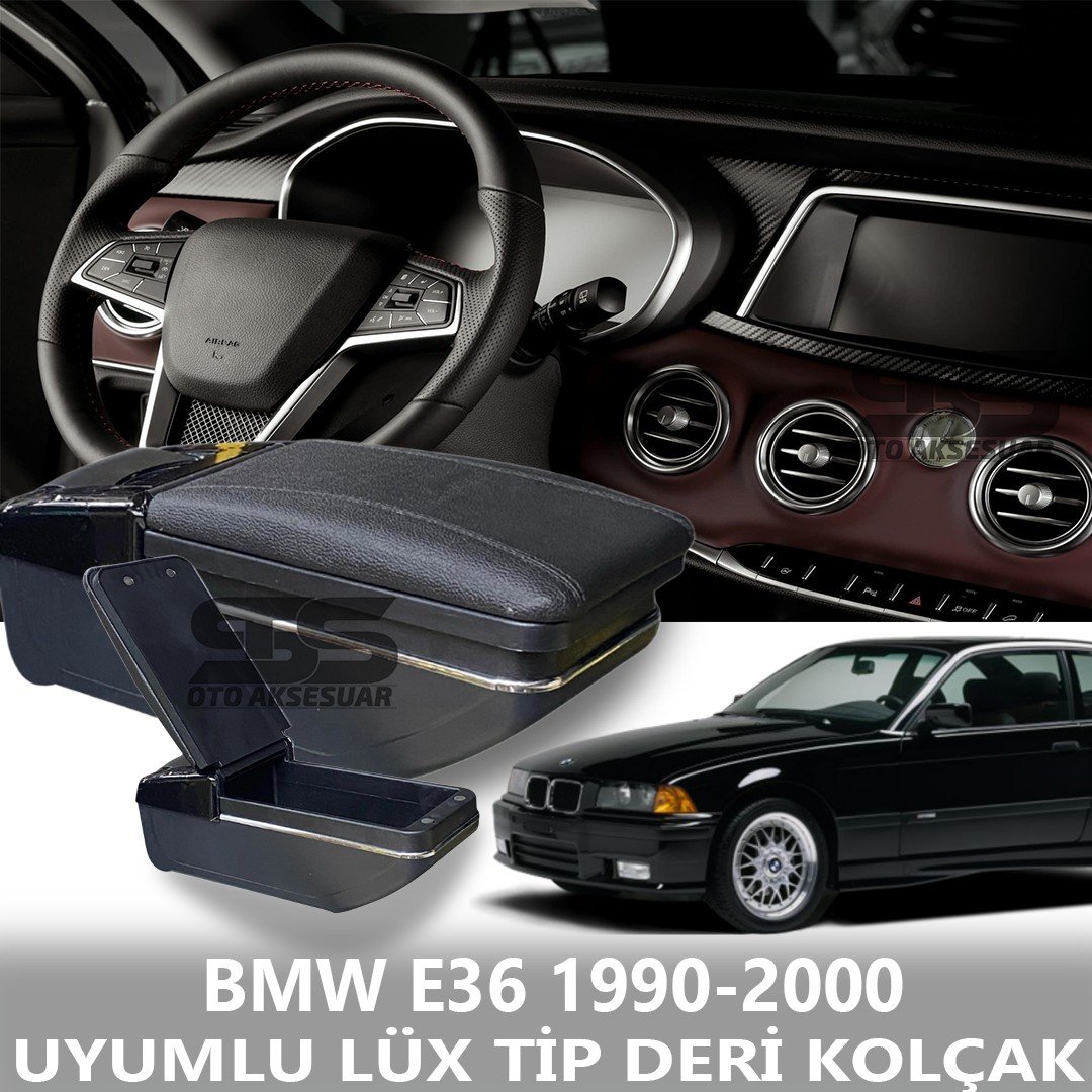 BMW E36 1990-2000 Uyumlu Premium  Deri Kol Dayama Kolçak Lüx Tip 