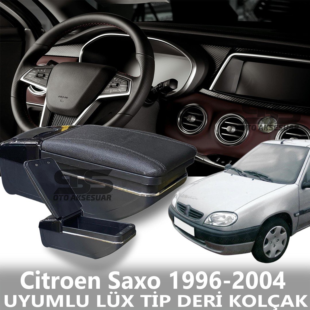 Citroen Saxo 1996-2004 Uyumlu Premium  Deri Kol Dayama Kolçak Lüx Tip 