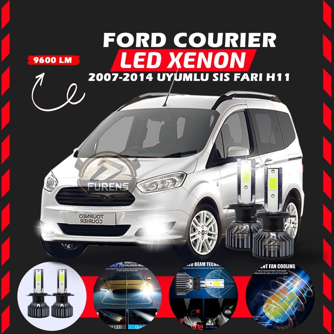 Ford Courier 2007-2014 Sis Farı Uyumlu Şimşek Etkili Led Xenon Pro Series H11