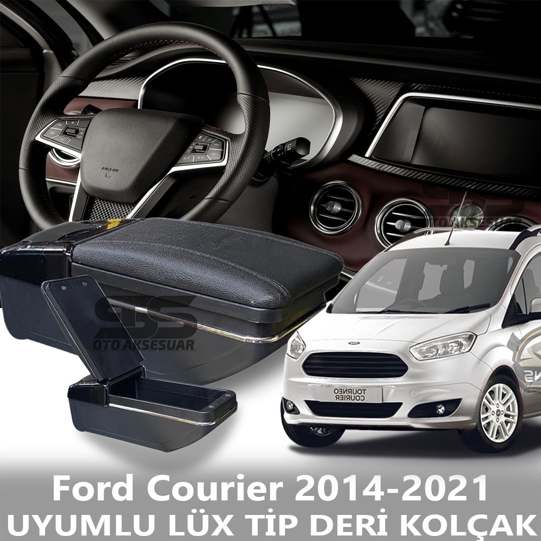 Ford Courier 2014-2021  Uyumlu Premium  Deri Kol Dayama Kolçak Lüx Tip 