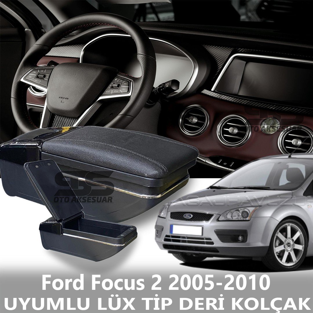Ford Focus 2 2005-2010 Uyumlu Premium  Deri Kol Dayama Kolçak Lüx Tip 