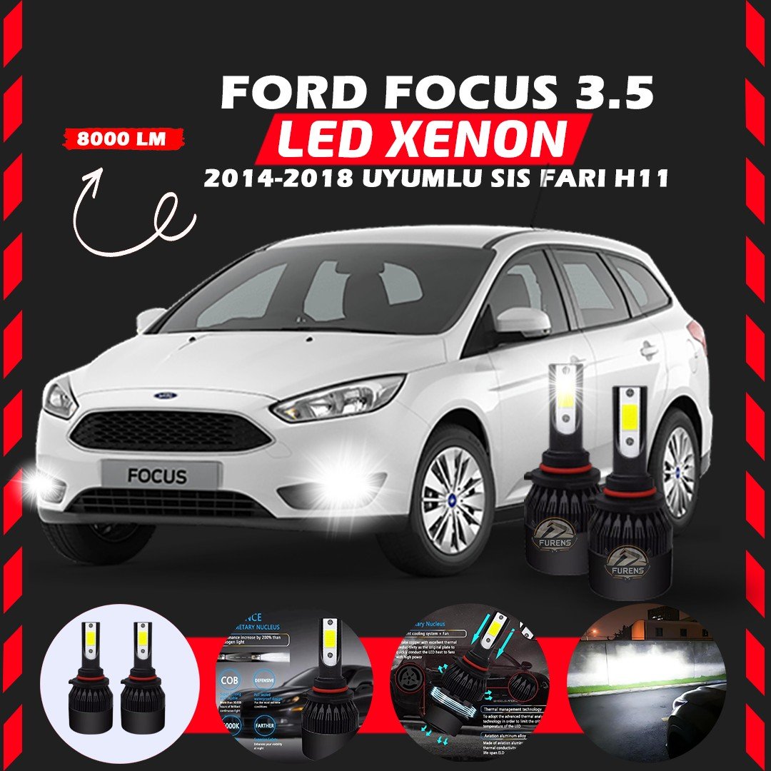 Ford Focus 3.5 2014-2018 Sis Farı Uyumlu Şimşek Etkili Led Xenon Light Series H11