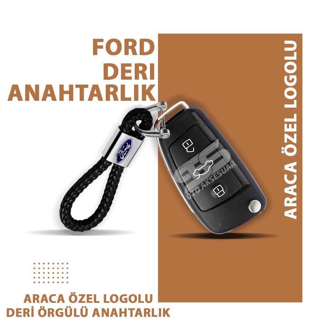 Ford Gerçek Deri Örgü Anahtarlık
