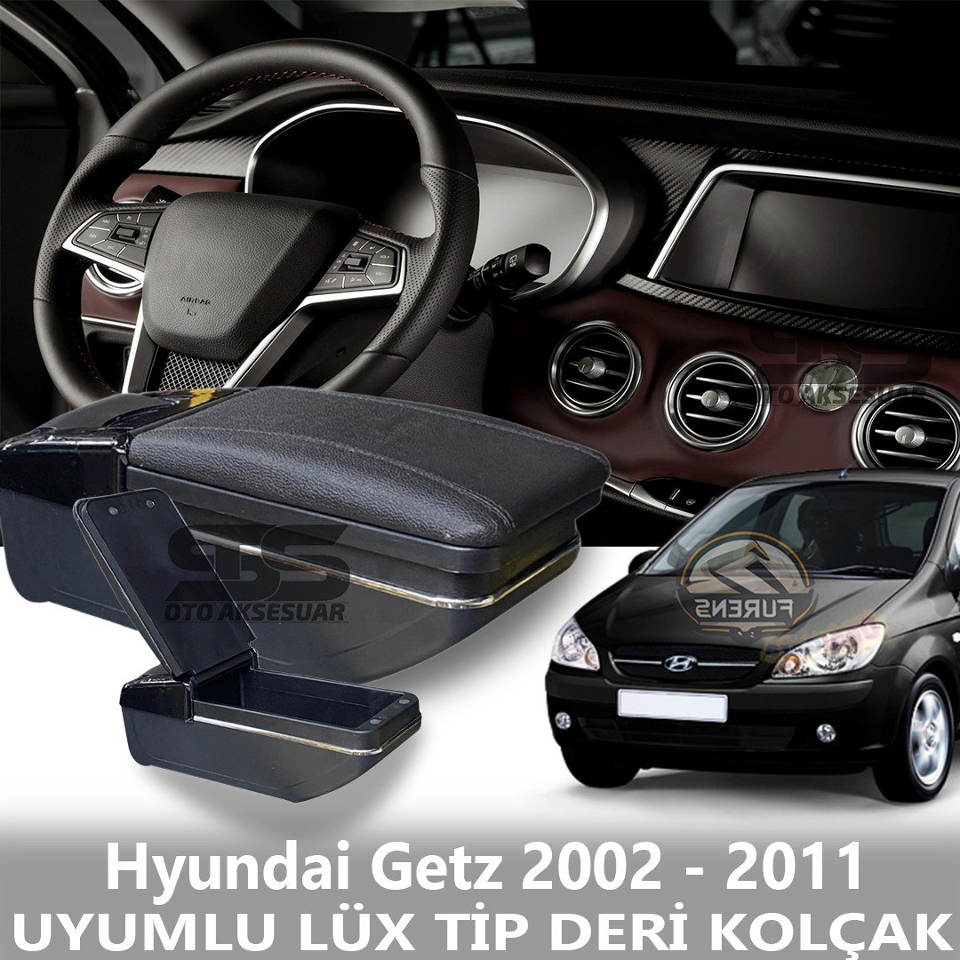 Hyundai Getz 2002 - 2011 Uyumlu Premium  Deri Kol Dayama Kolçak Lüx Tip 