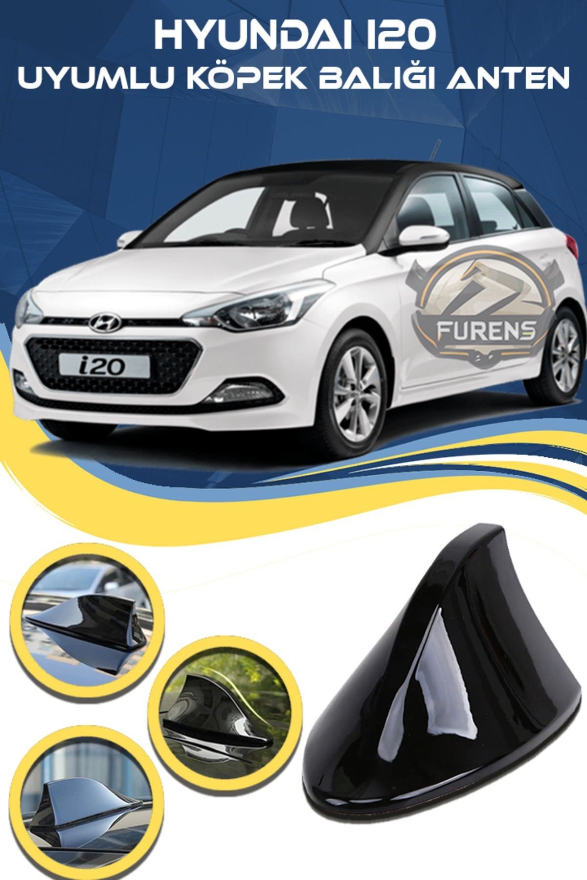 Hyundai İ20 Uyumlu Oto Balık Sırtı Anten Elektrikli Köpekbalığı Balina Tavan Anteni