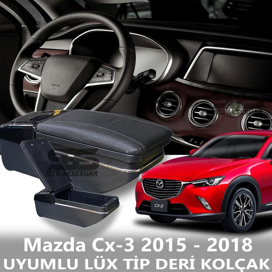 Mazda Cx-3 2015 - 2018 Uyumlu Premium  Deri Kol Dayama Kolçak Lüx Tip 