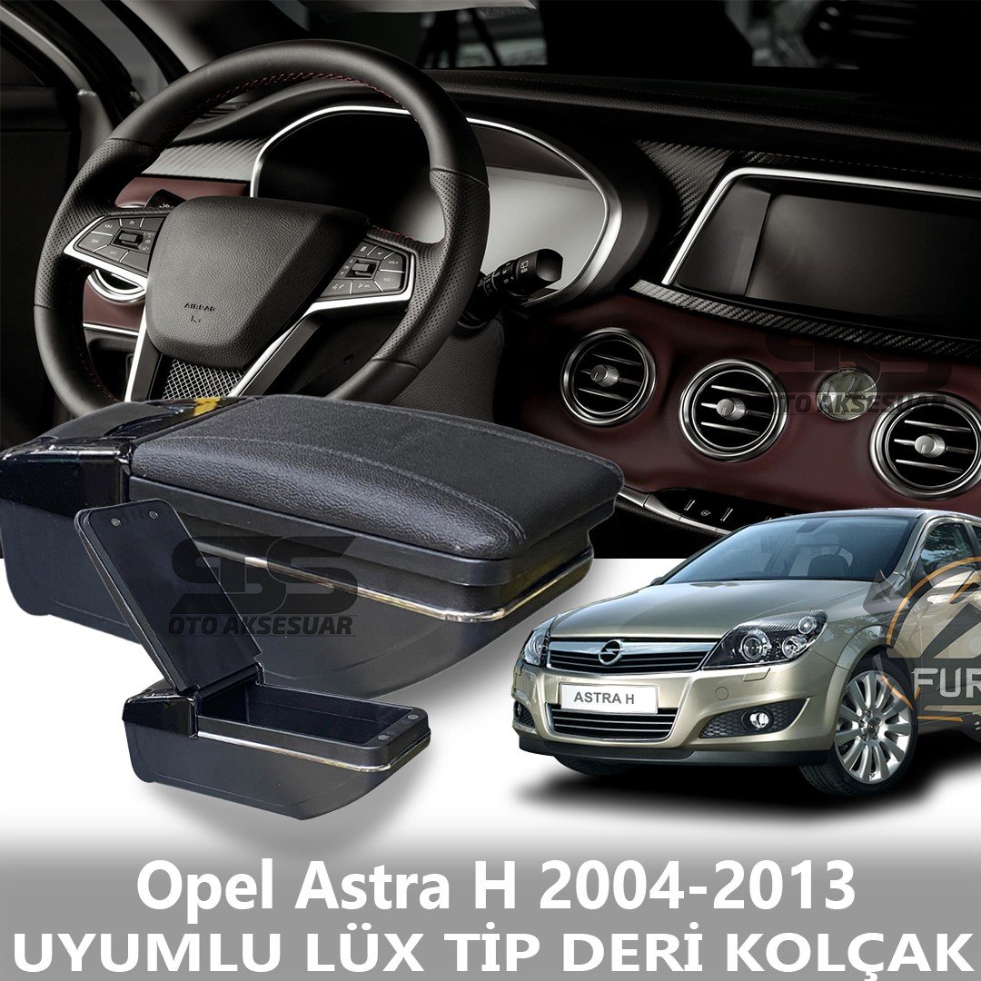 Opel Astra H 2004-2013 Uyumlu Premium  Deri Kol Dayama Kolçak Lüx Tip 