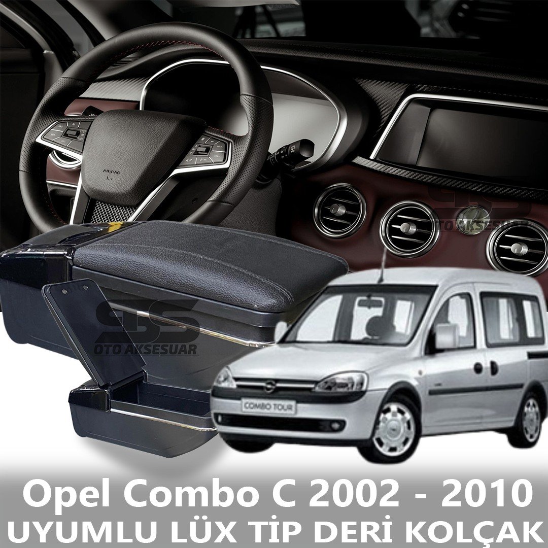 Opel  Combo C 2002 - 2010 Uyumlu Premium  Deri Kol Dayama Kolçak Lüx Tip