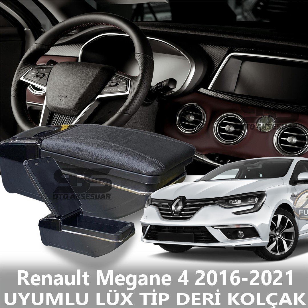 Renault Megane 4 2016-2021 Uyumlu Premium  Deri Kol Dayama Kolçak Lüx Tip 