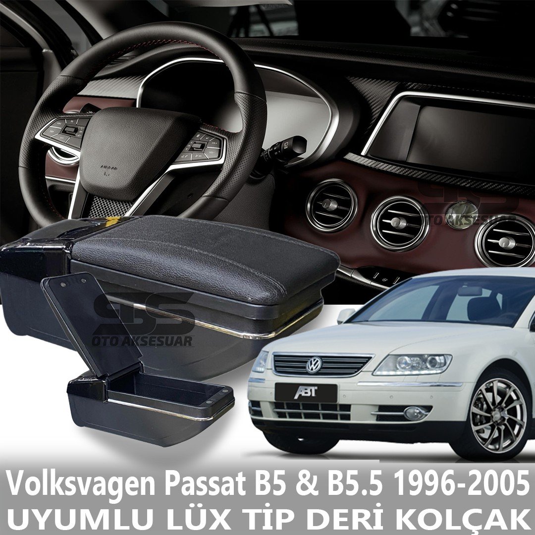 Volksvagen Passat B5 & B5.5 1996-2005 Uyumlu Premium  Deri Kol Dayama Kolçak Lüx Tip 