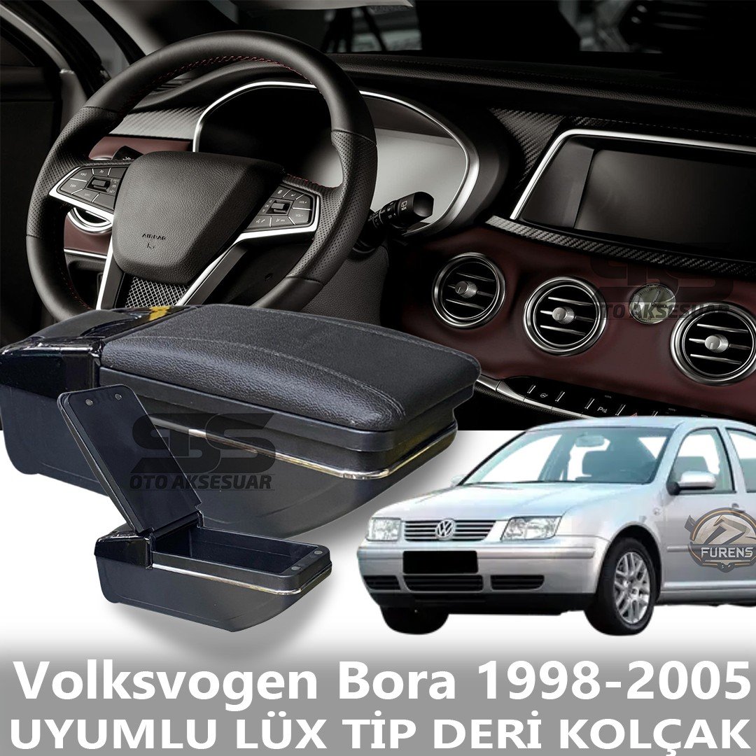 Volksvogen Bora 1998-2005 Uyumlu Premium  Deri Kol Dayama Kolçak Lüx Tip 