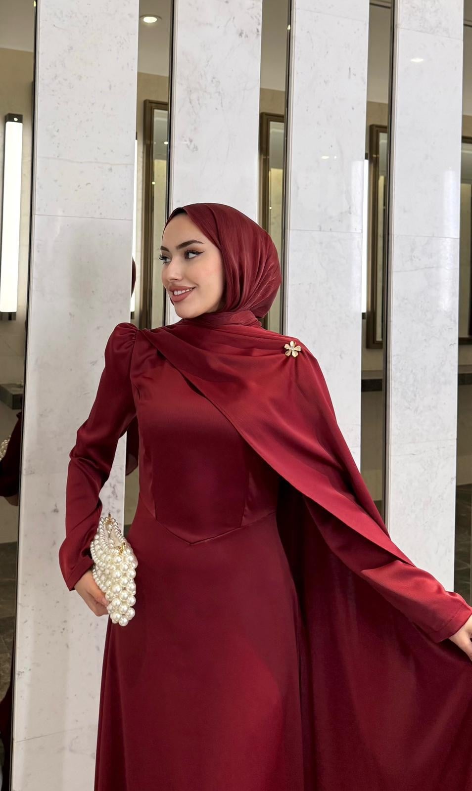 Pelerin Abiye - Bordo