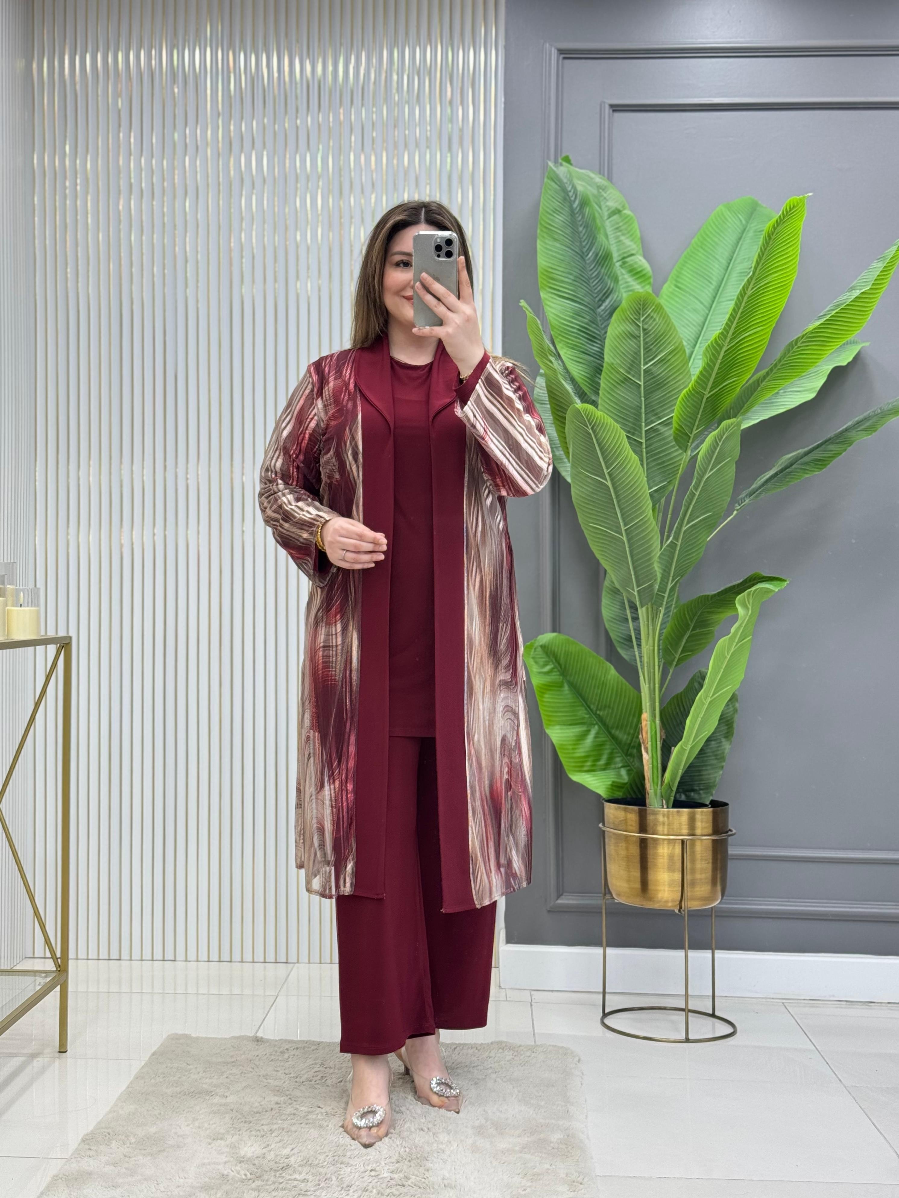 Alya Üçlü Takım Bordo