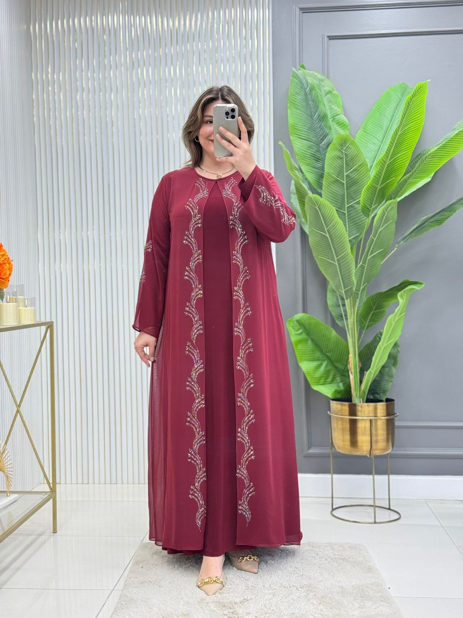 Diva Elbise Bordo