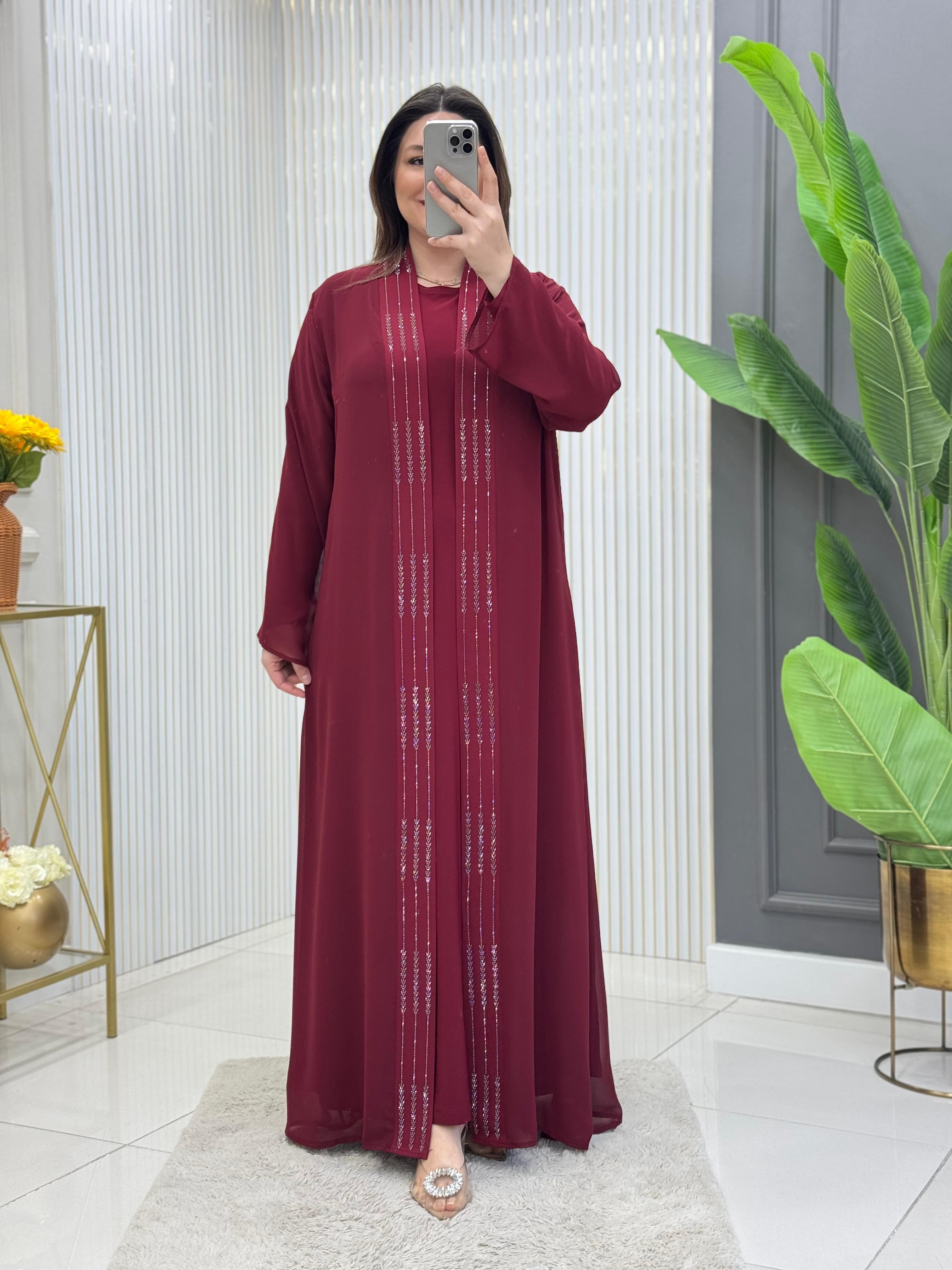 Esila Elbise Takım Bordo