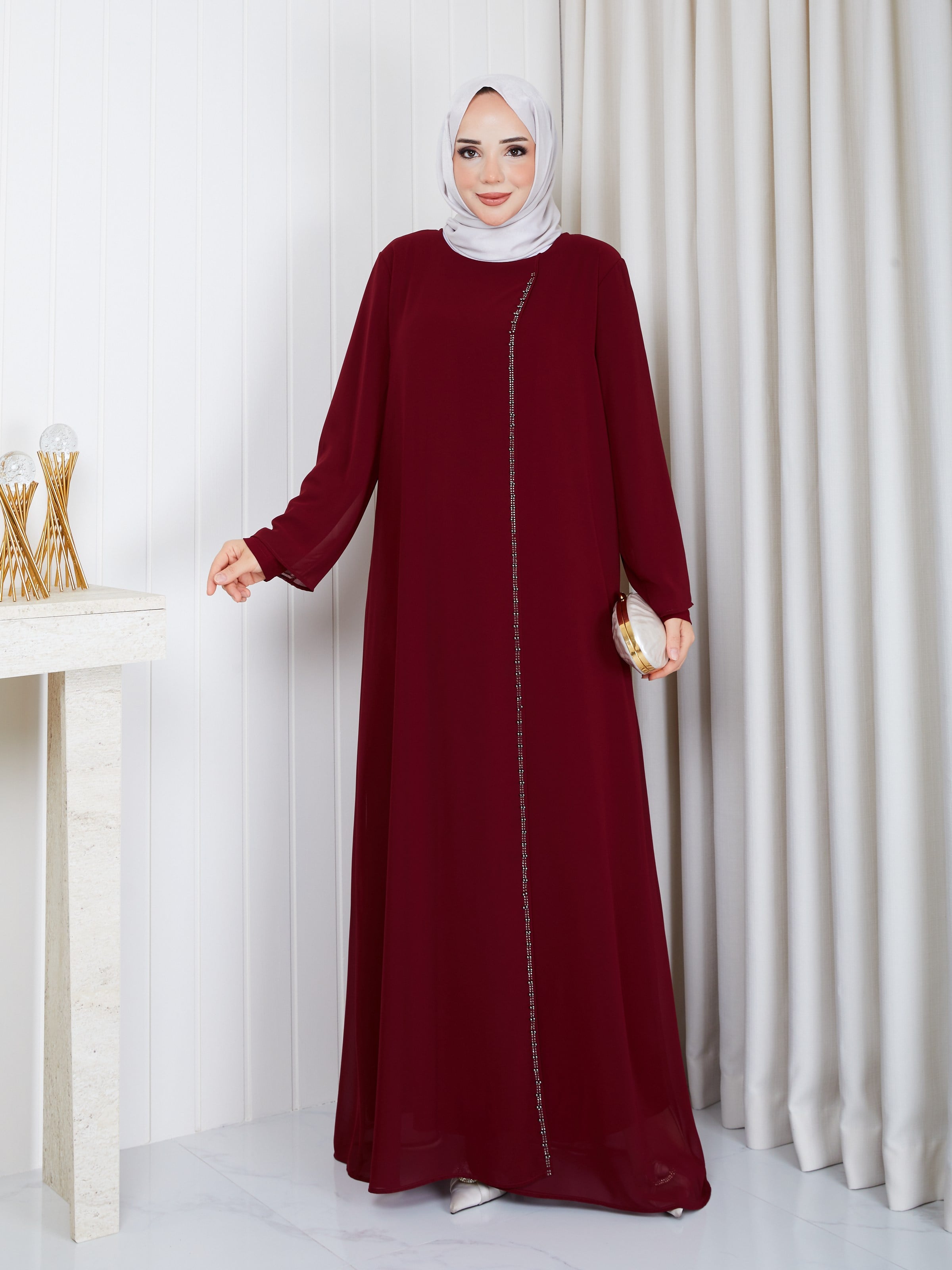 Ilgın Elbise Bordo