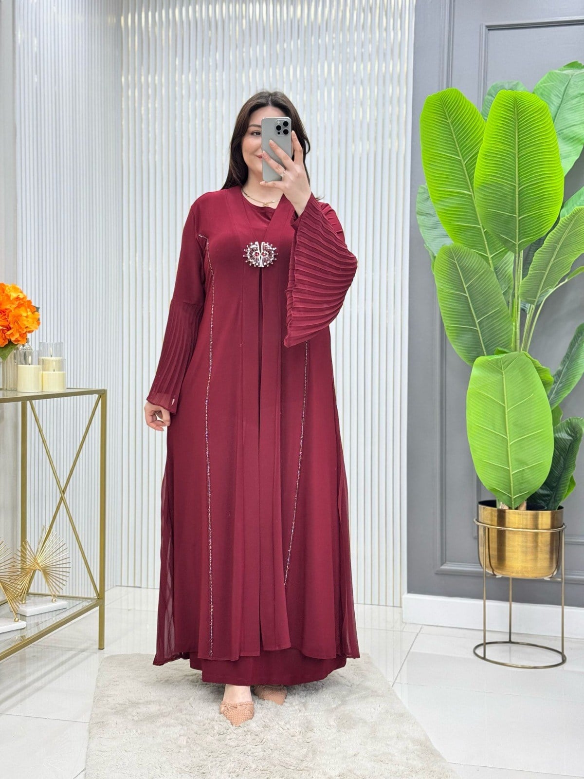 Lale Elbise Takım Bordo