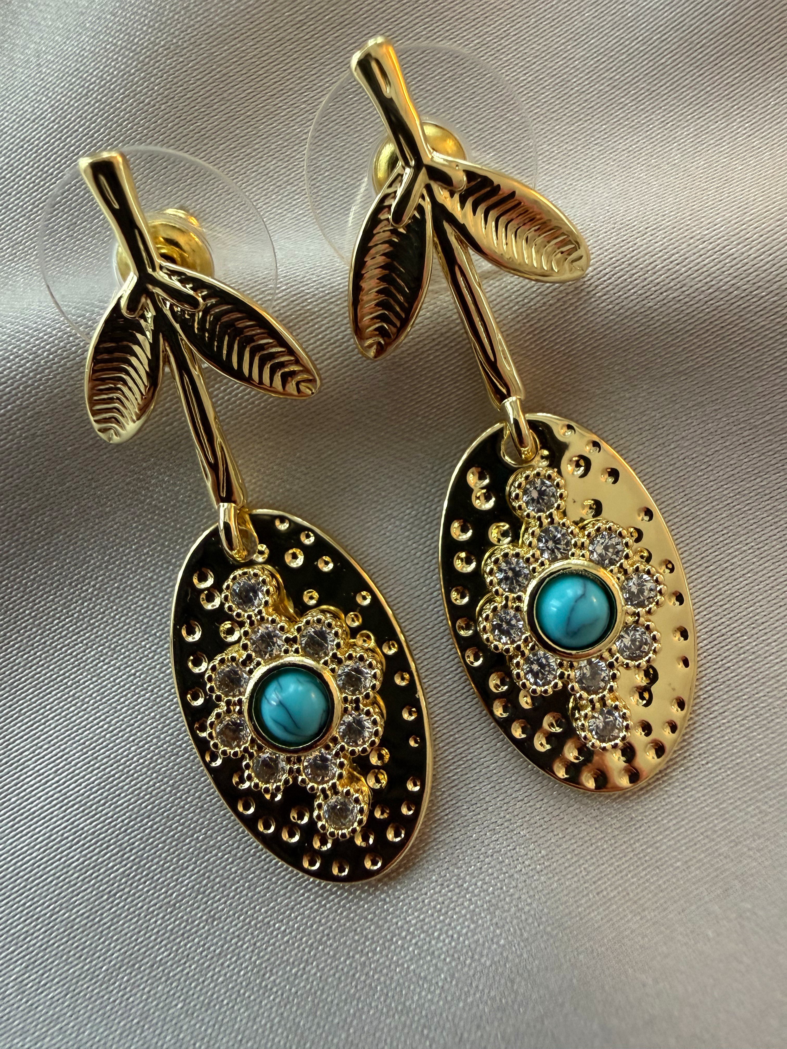 14K Özel Seri Çiçek Küpe(Gold)