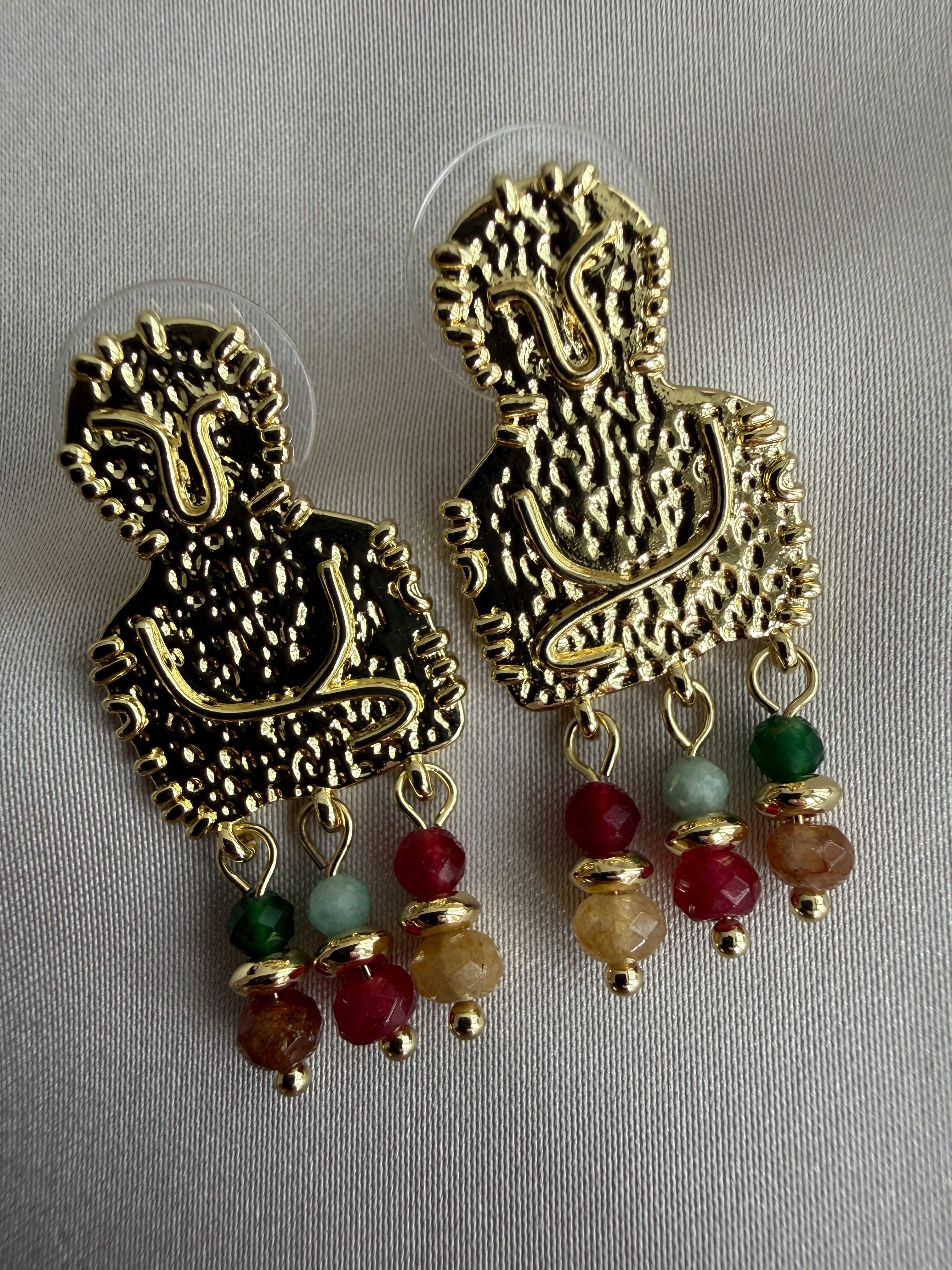 14K Özel Seri Ezme Plaka Küpe