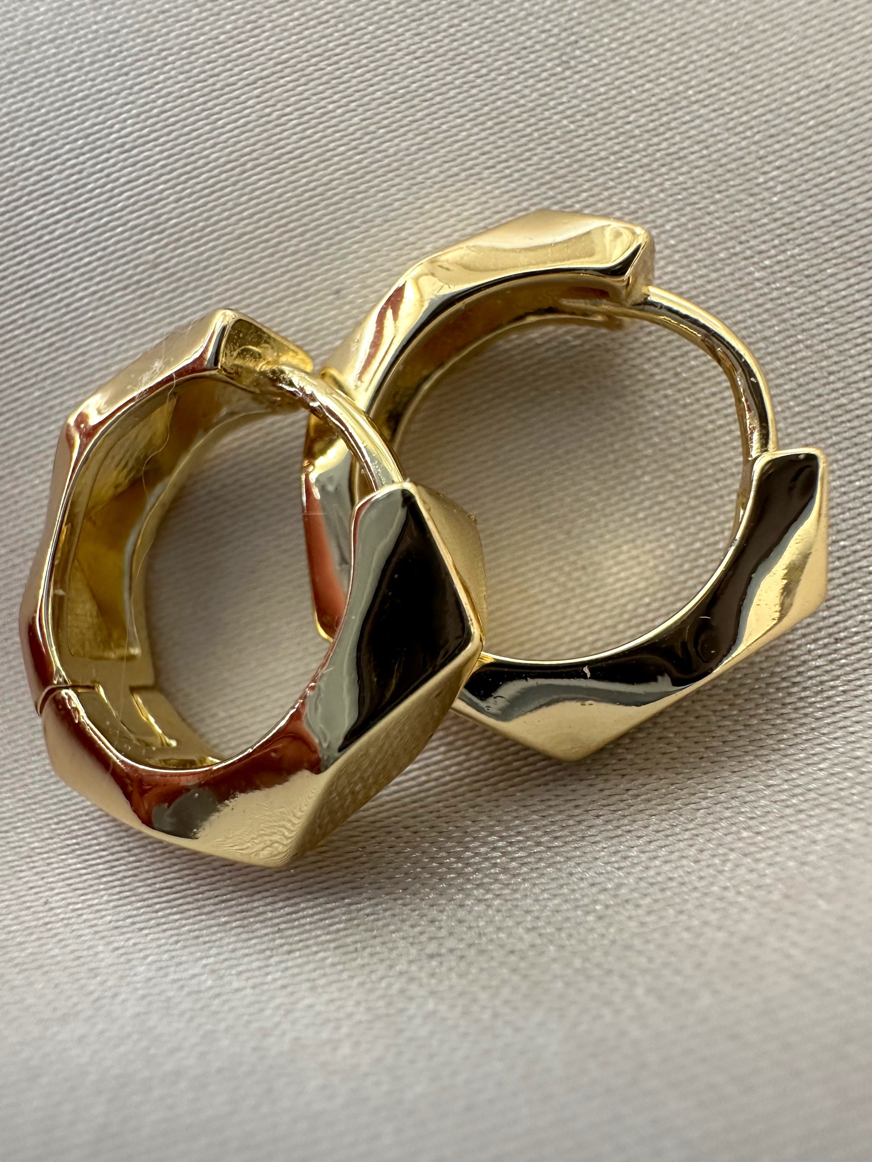 14K Özel Seri Geometrik Kesim Küpe(Küçük Boy)