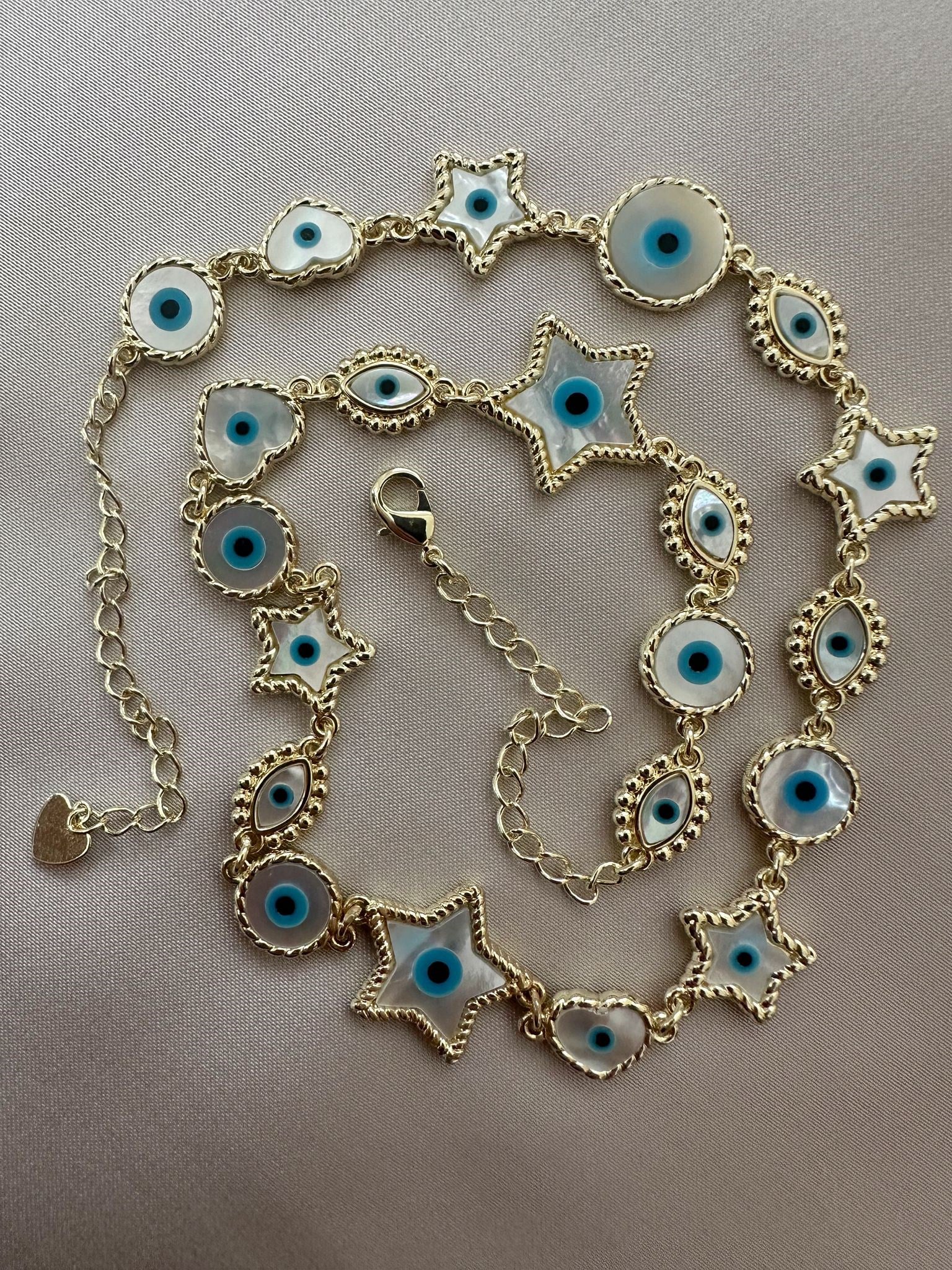 14K Özel Seri Nazarlı ve Sedefli Kolye