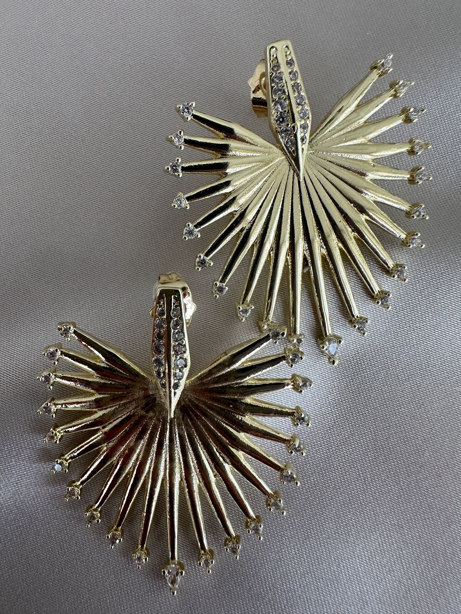 14K Özel Seri Yelpaze Küpe 