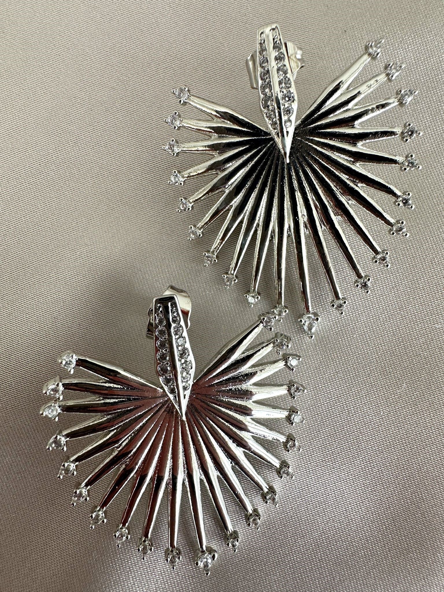 14K Özel Seri Yelpaze Küpe(Silver)