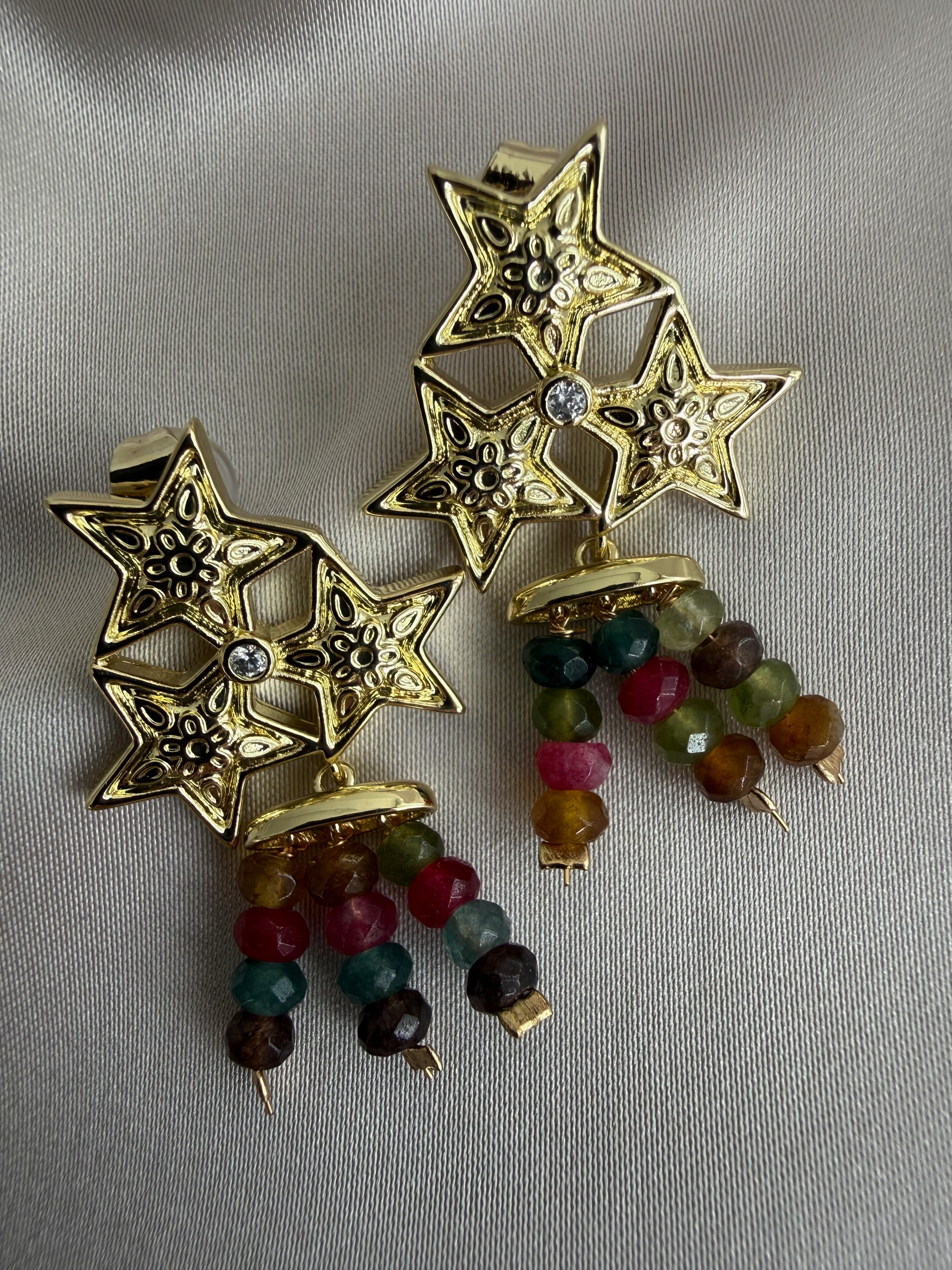 14K Özel Seri Yıldız Küpe