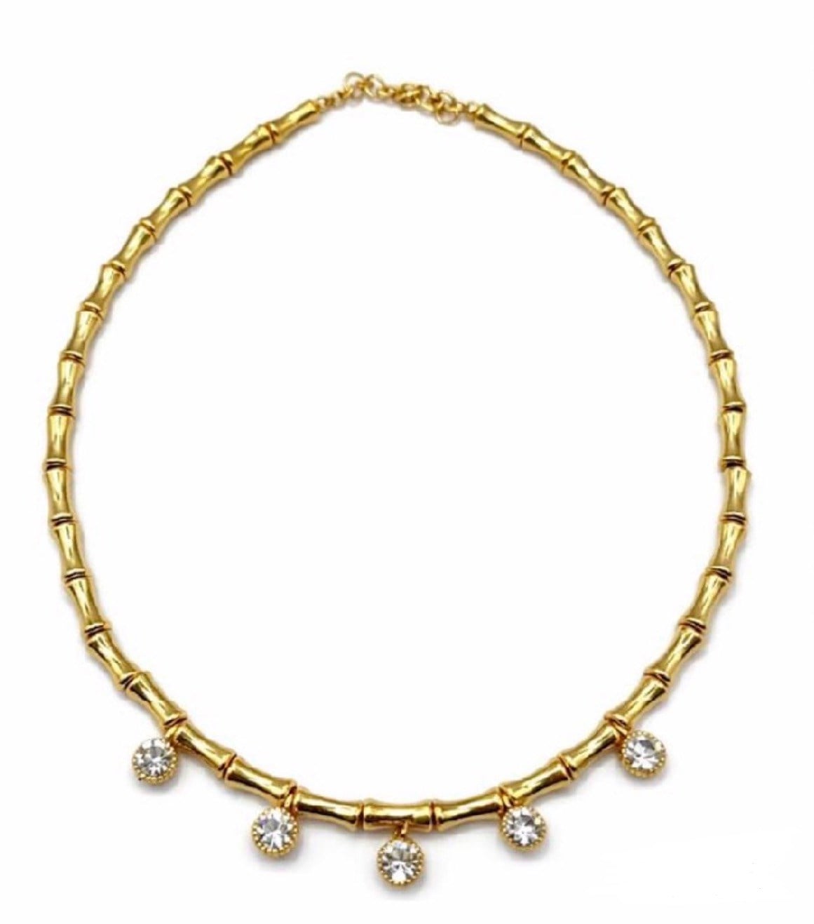 Beş Taşlı Gold Kolye 