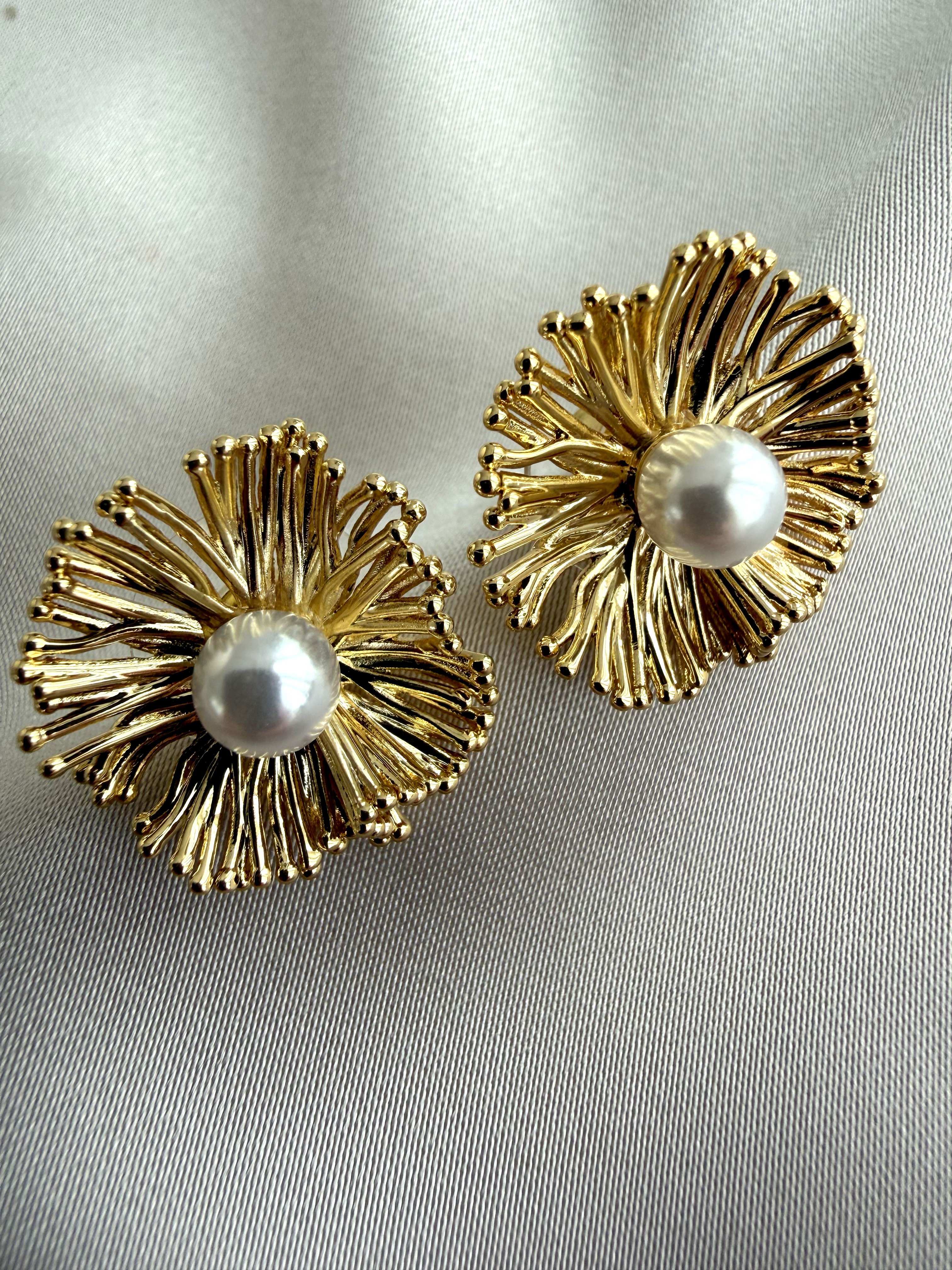 İncili Gold Küpe