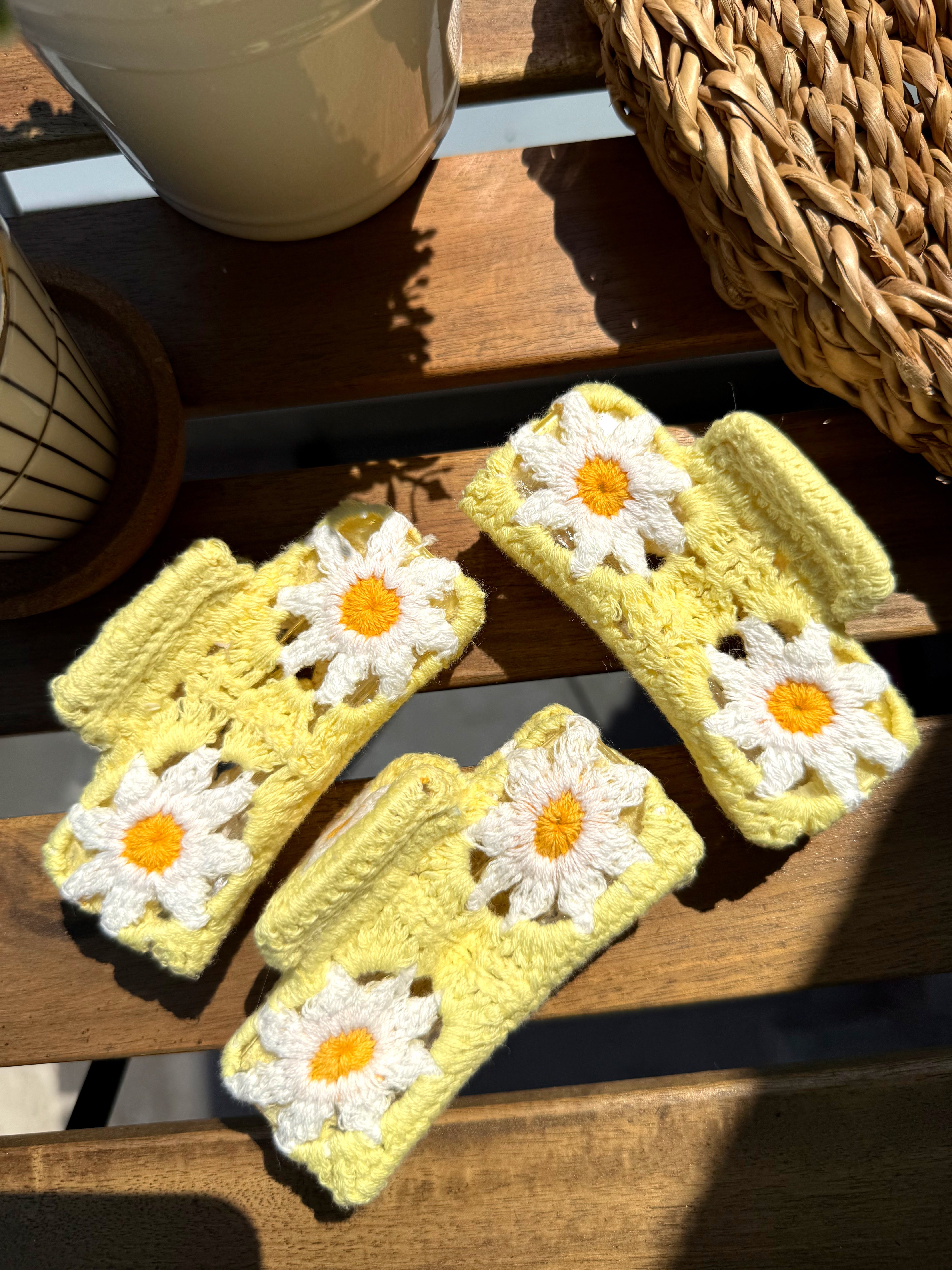Patchwork Handmade Mandal Toka(Sarı Papatya)