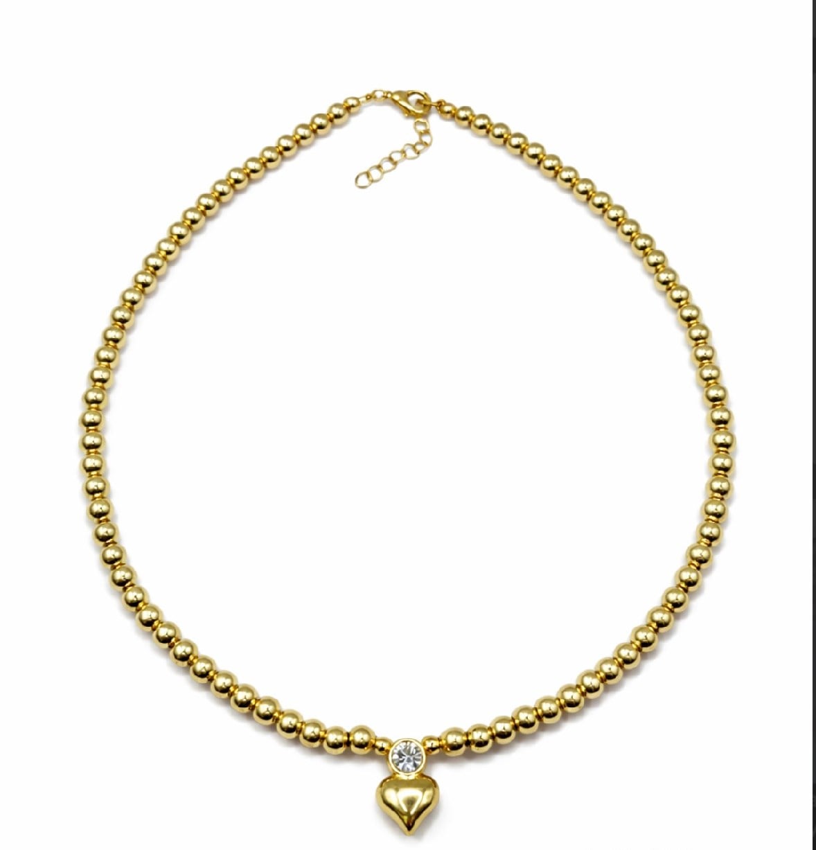 Topçuklu Gold Kalpli Kolye