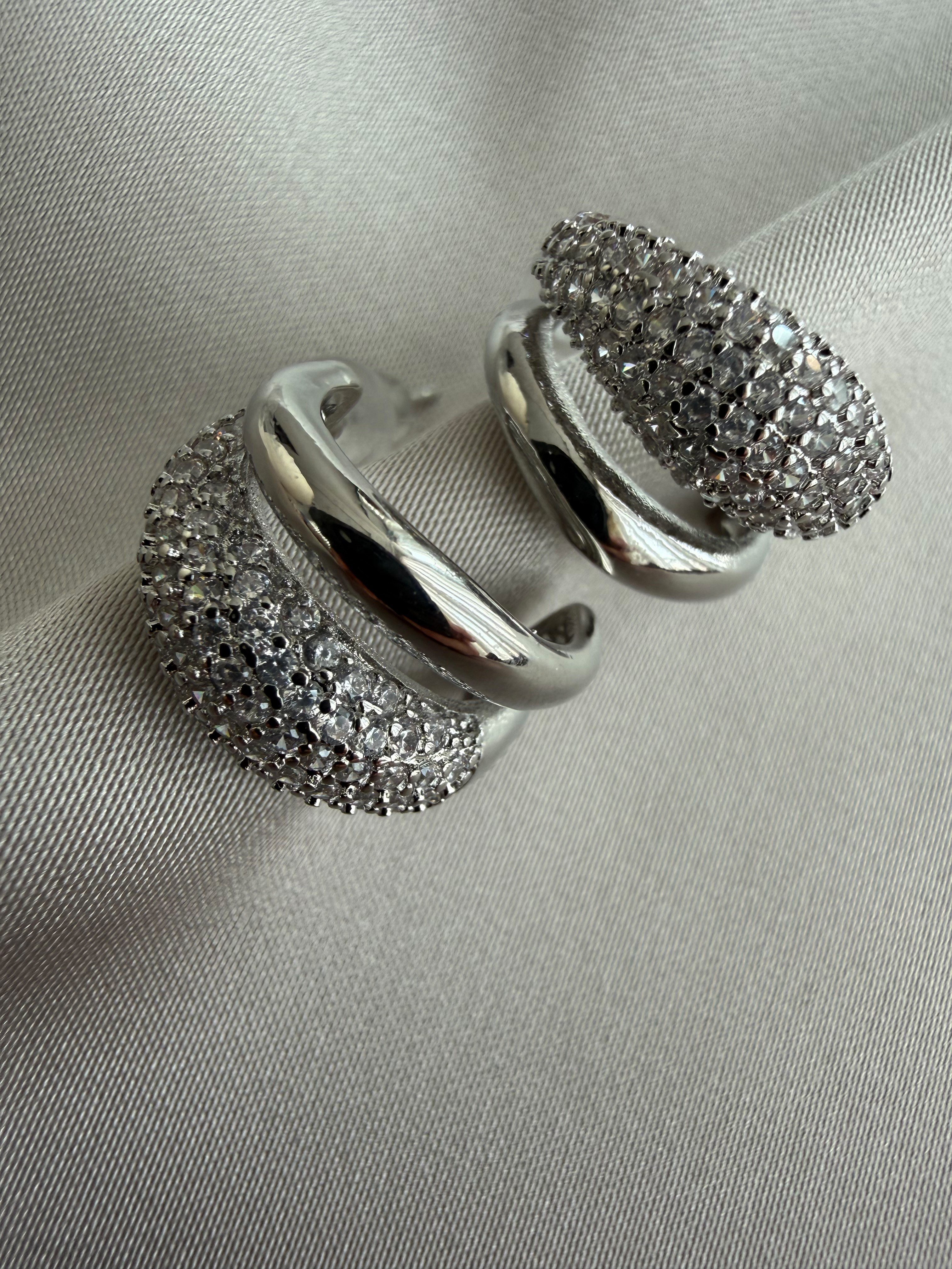 Zirkon 2'li Küpe (Silver)