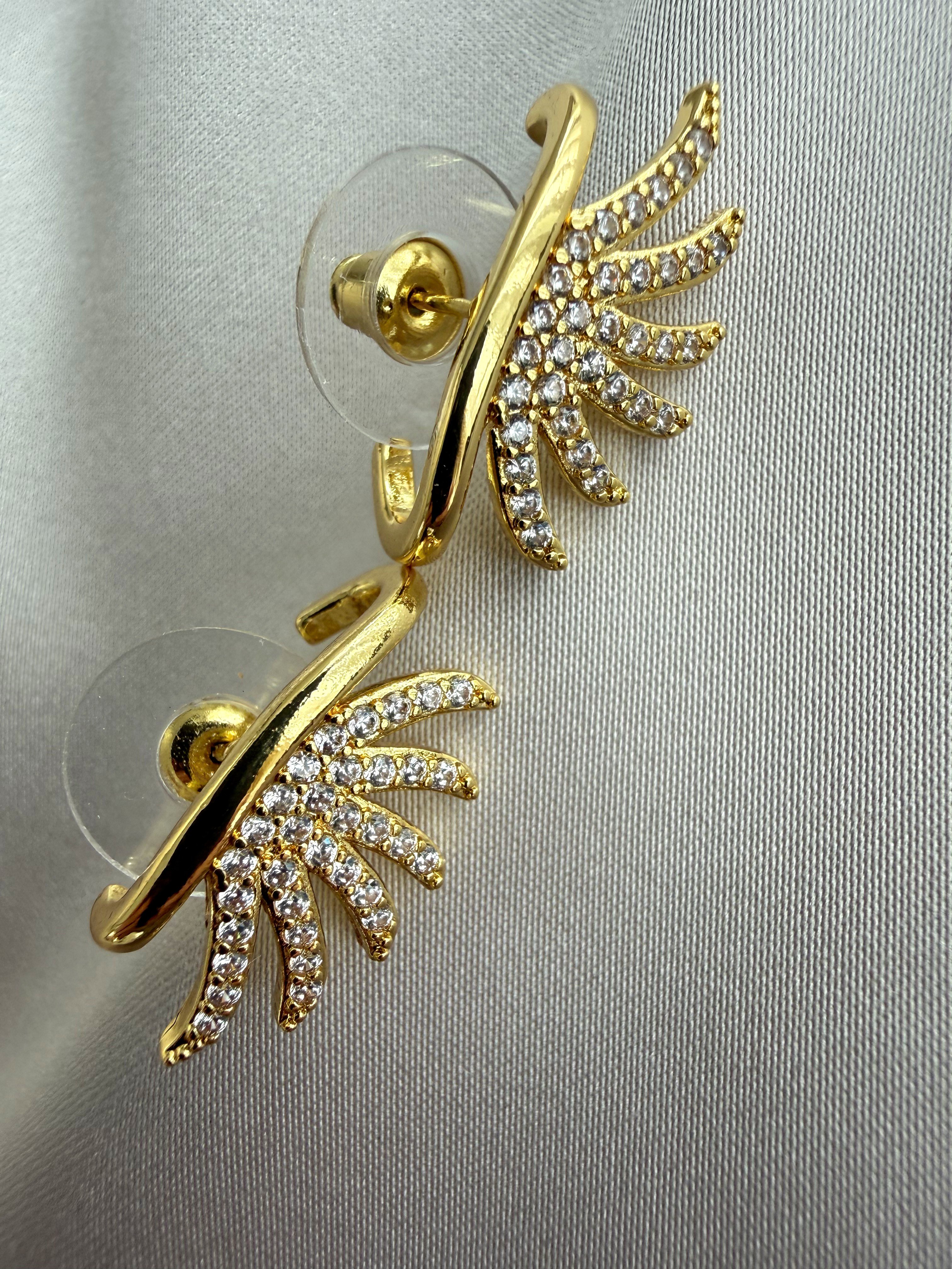 Zirkon Kanat Küpe(Gold)