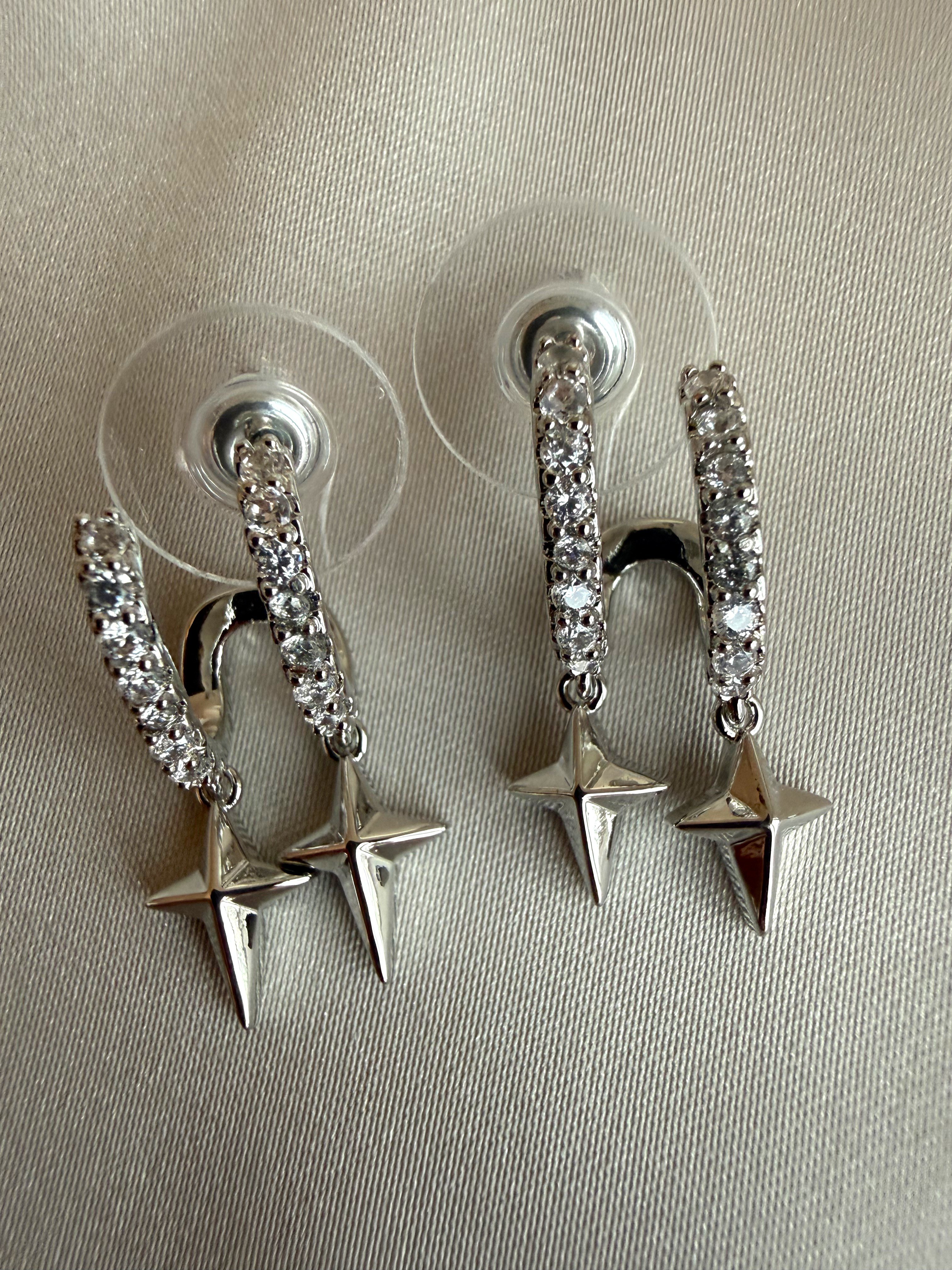 Zirkon Kuzey Yıldız Küpe(Silver)