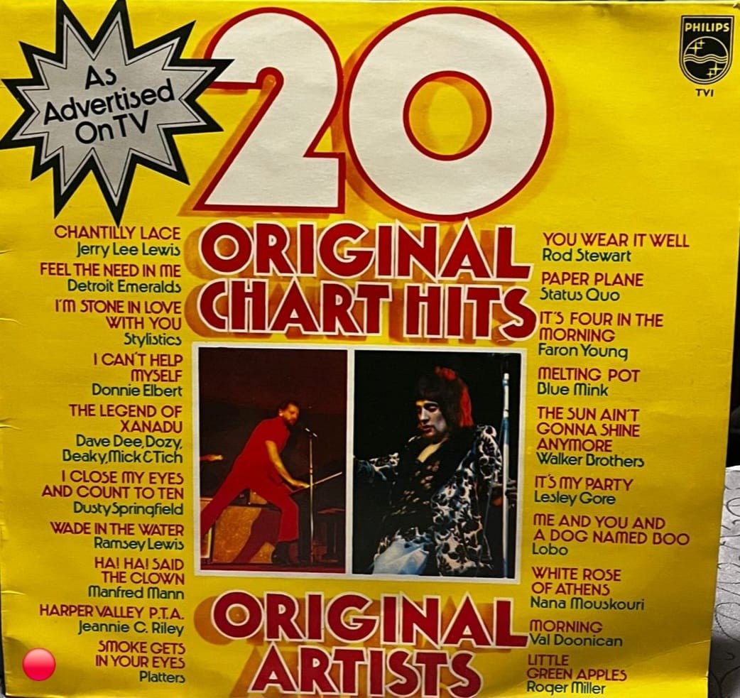“20 Original Chart Hits – Original Artists” (Philips TV1, 1970'lerin sonu, Fransa/İngiltere baskısı)