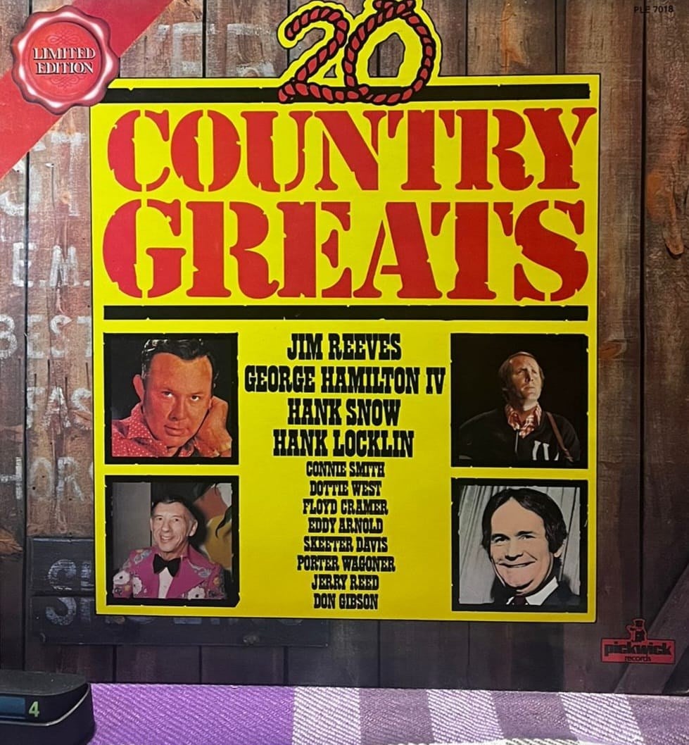20 Country Greats LP | Pickwick Records | Limited Edition | İngiltere Baskı